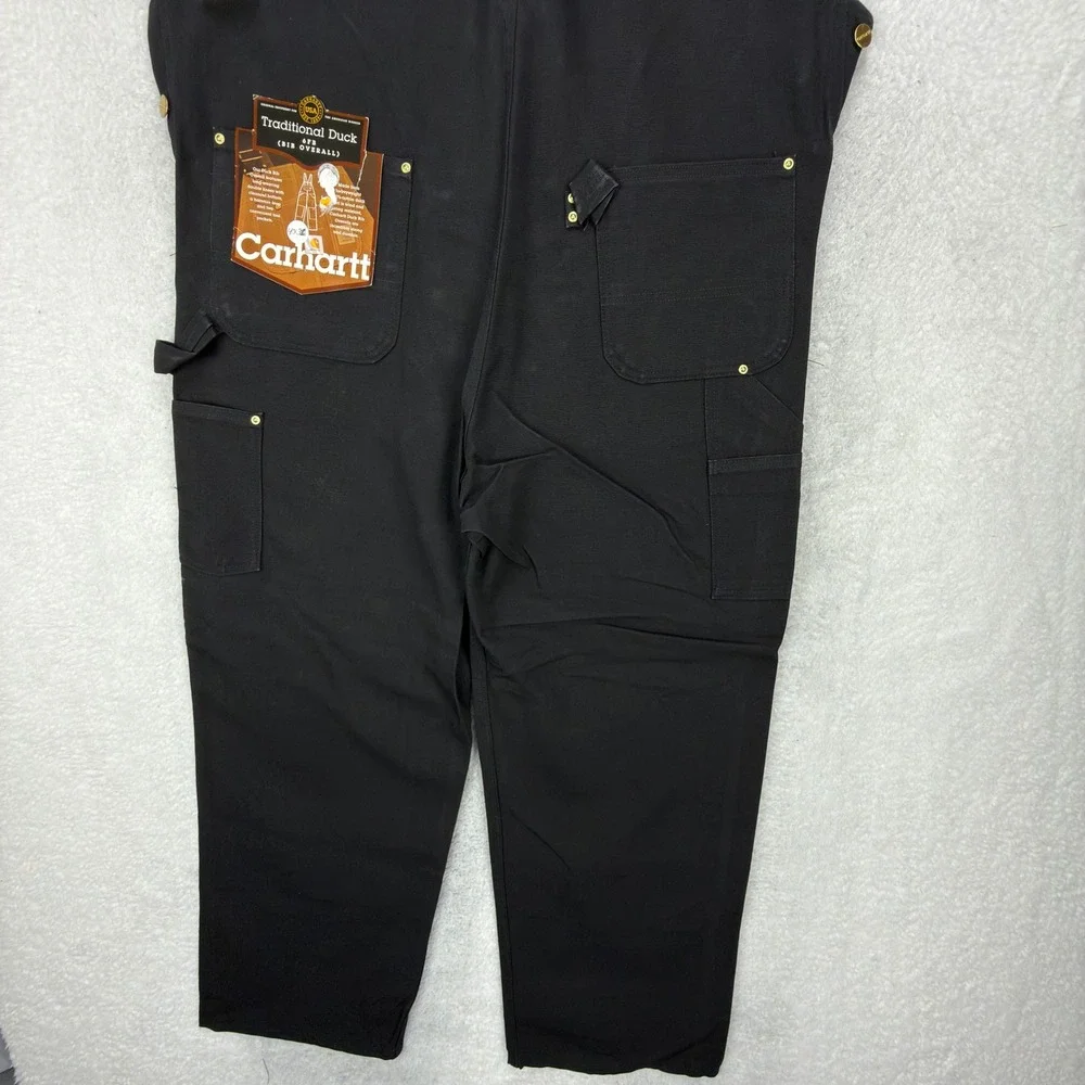 Carhartt Double Knees Duck Bibs Overalls Mens 40x32 R01 BLK Black NWT NOS READ‎